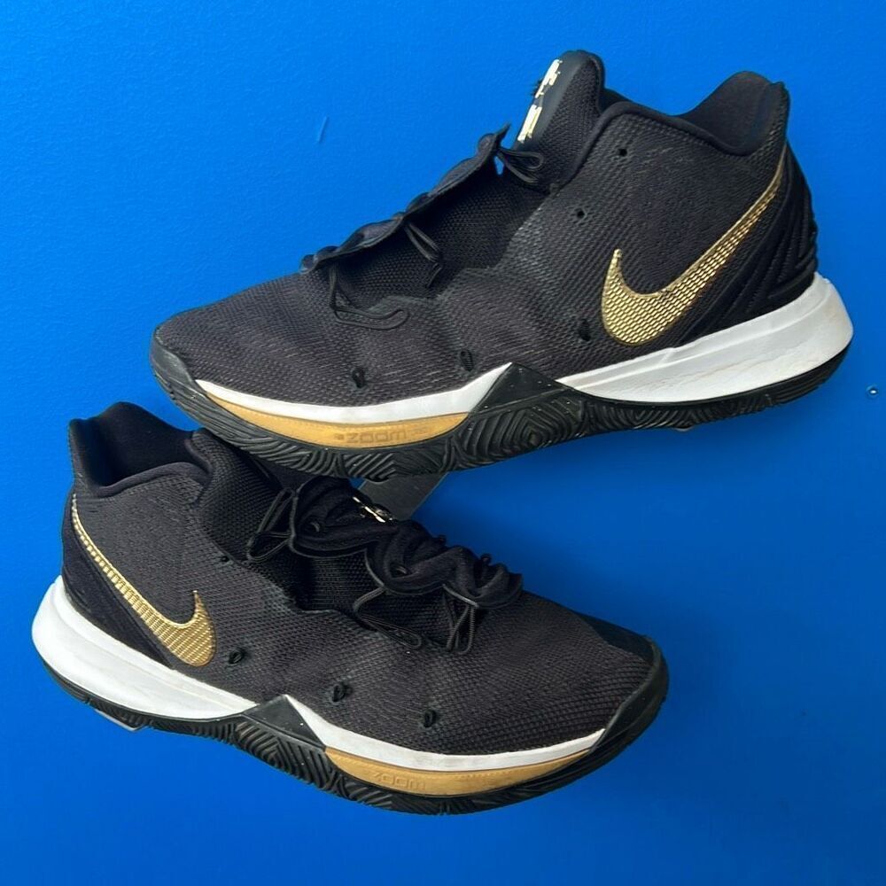 Nike Kyrie 5 Black Metallic Gold Size 10.5 AO2918-007